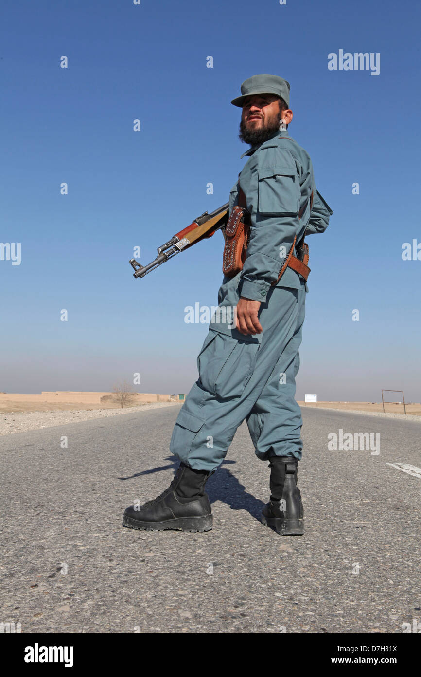 Afghanische Polizei ausgebildet vom niederländischen Militär in Kunduz, Afghanistan Stockfoto
