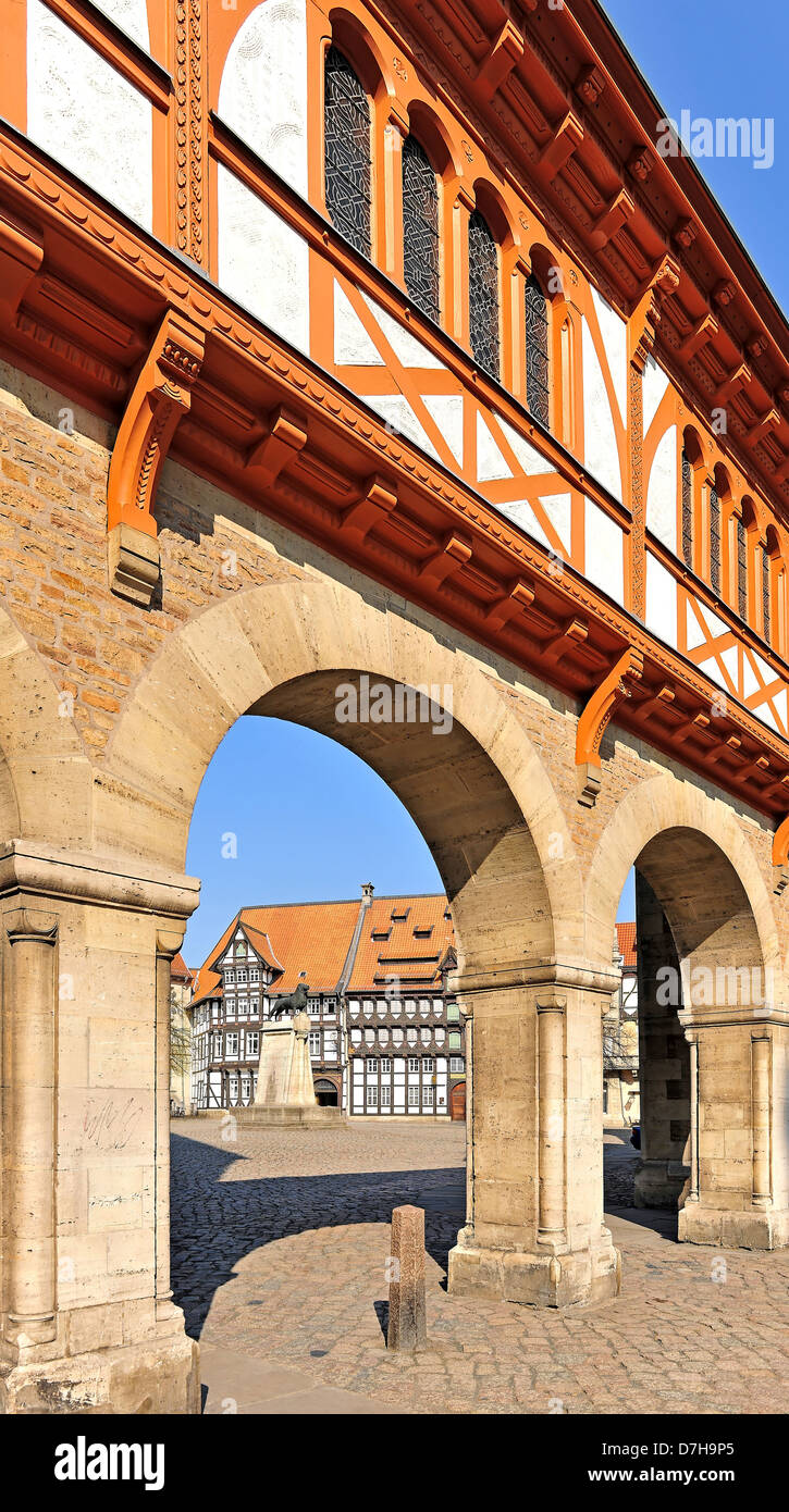 Burg Dankwarderode Und der Braunschweiger Löwe Stockfoto