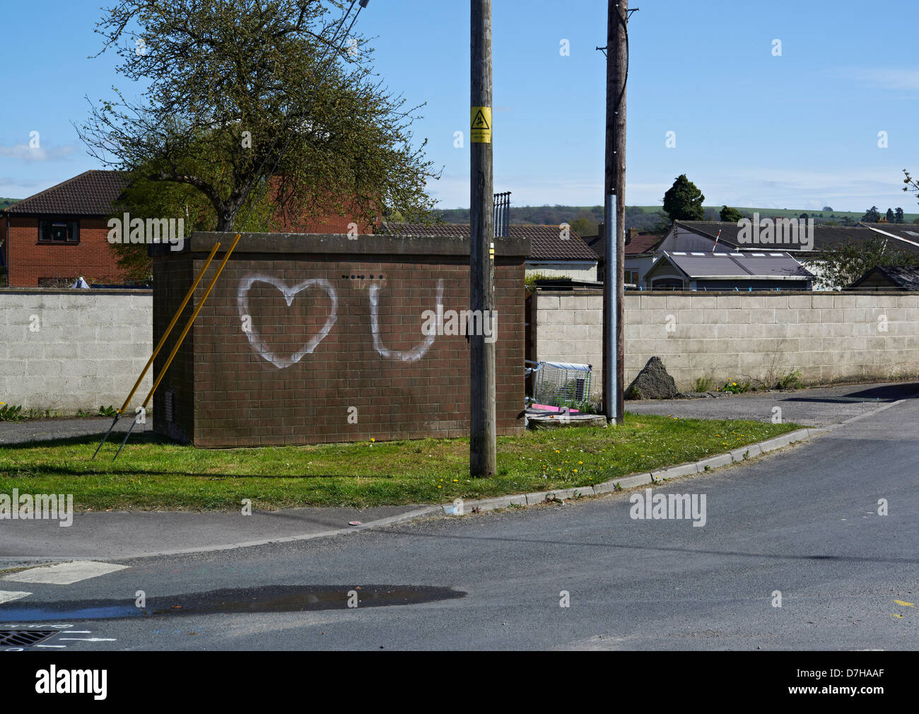 Eine Botschaft der Liebe in Form von graffiti Stockfoto