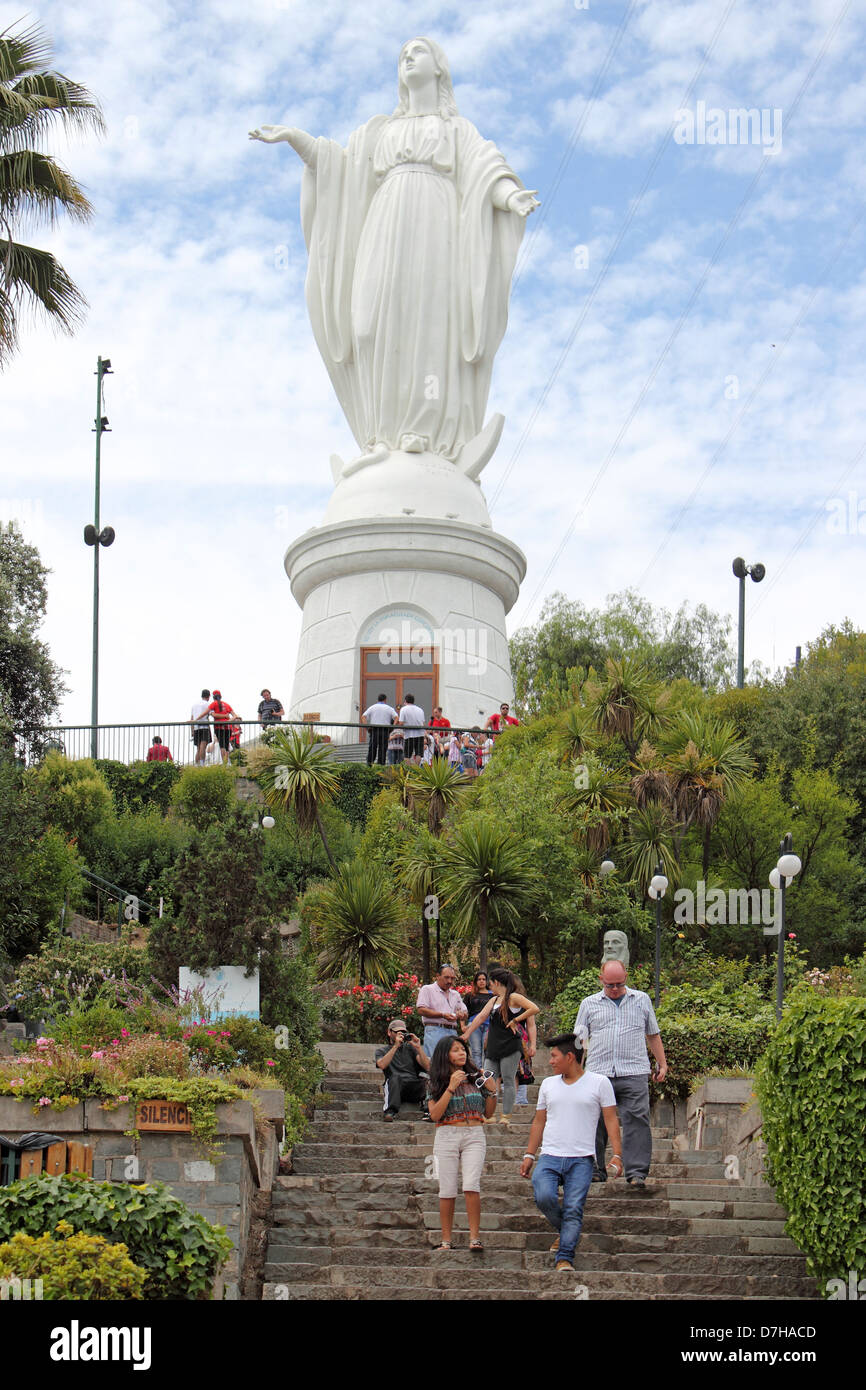 Santiago de Chile Cerro San Cristobal Parque Metropolitano de Santiago Stockfoto