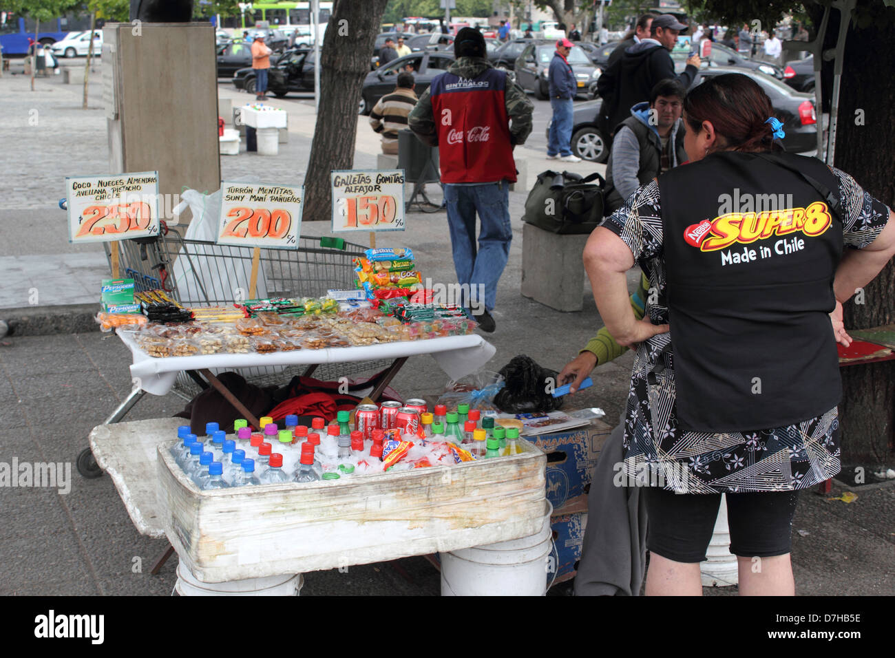 Santiago de Chile Straßenhändler Stockfoto