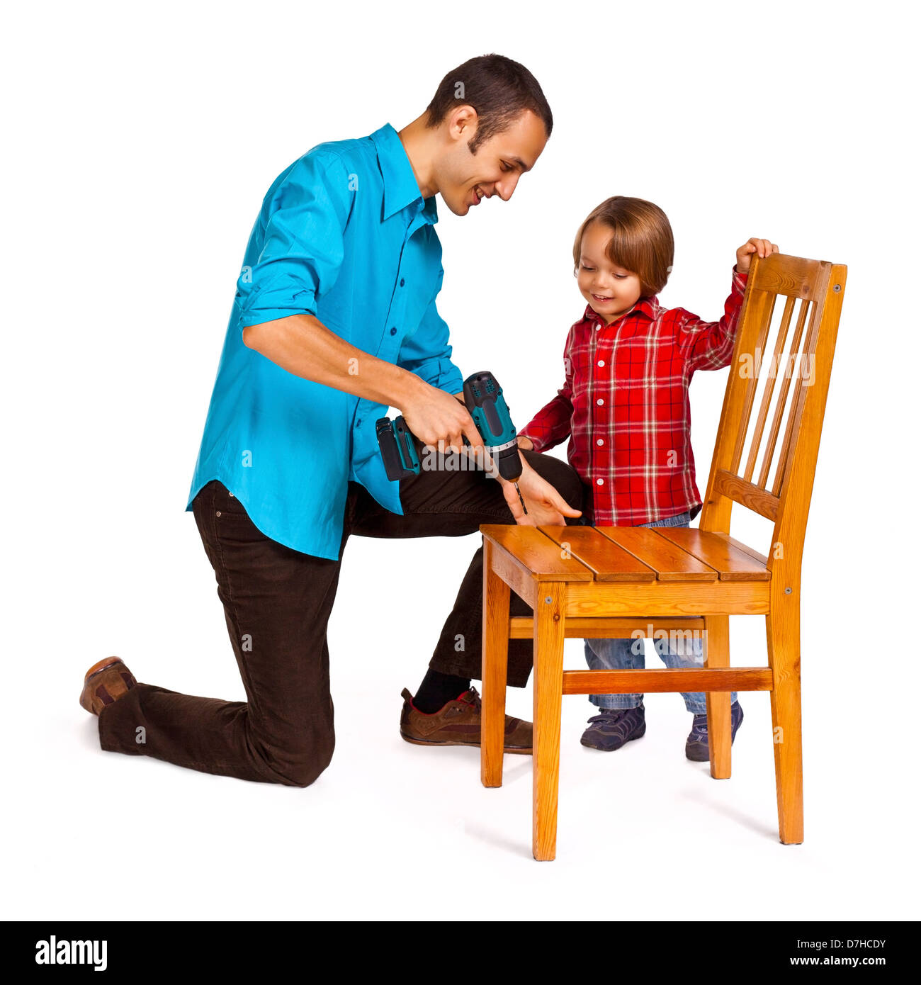 Vater und Sohn - zum Selbermachen Stockfoto