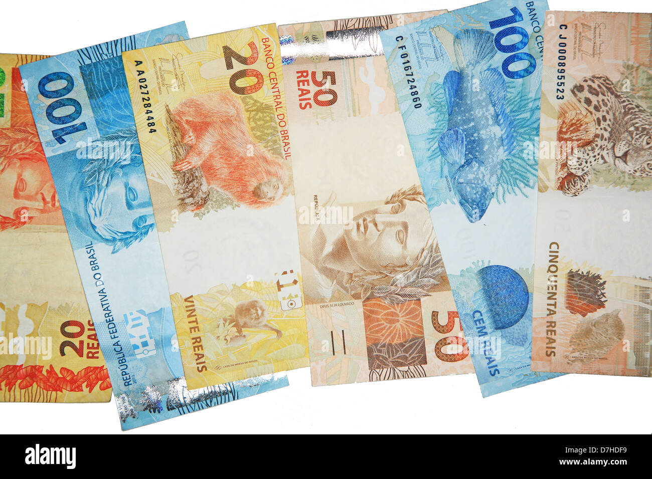 Brasilianischen Banknoten "Real" Stockfoto