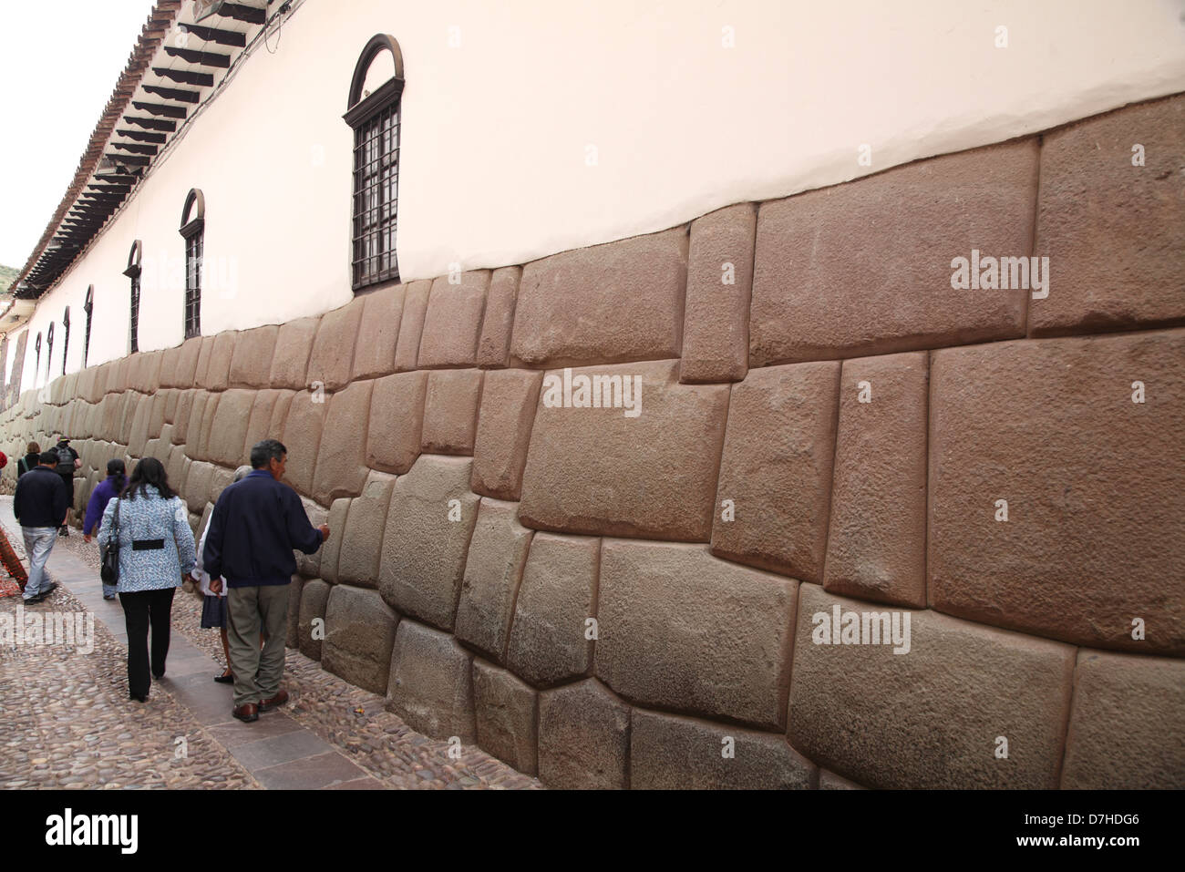 Peru Cusco Inca Roca Calle Hatunrumiyoc Inka Wand Stockfoto
