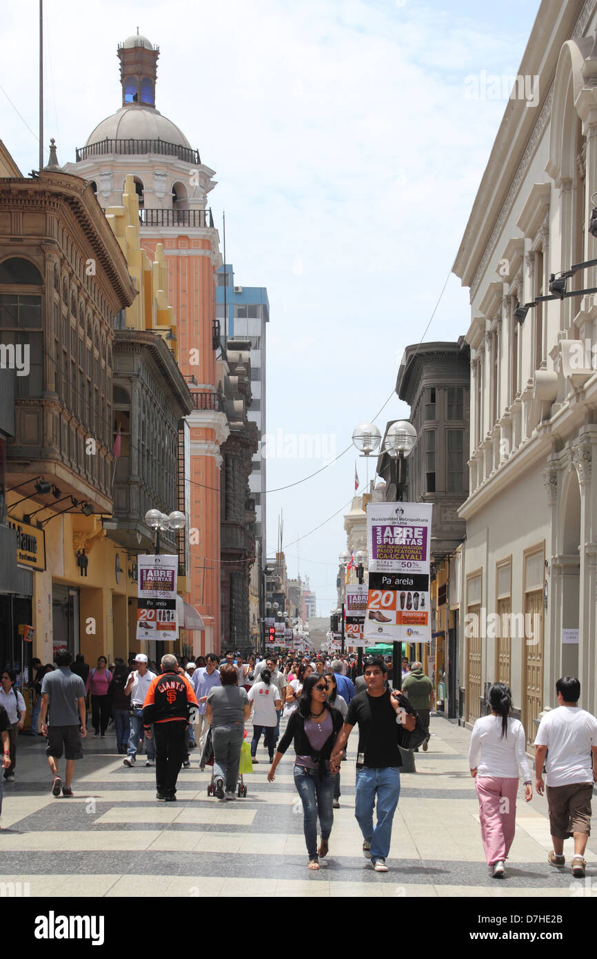 Peru Lima Jiron De La Union Stockfoto