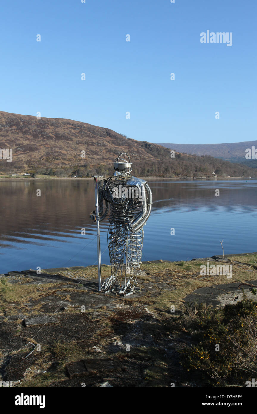Metall Skulptur von Loch Linnhe Fort William Schottland april 2013 Stockfoto