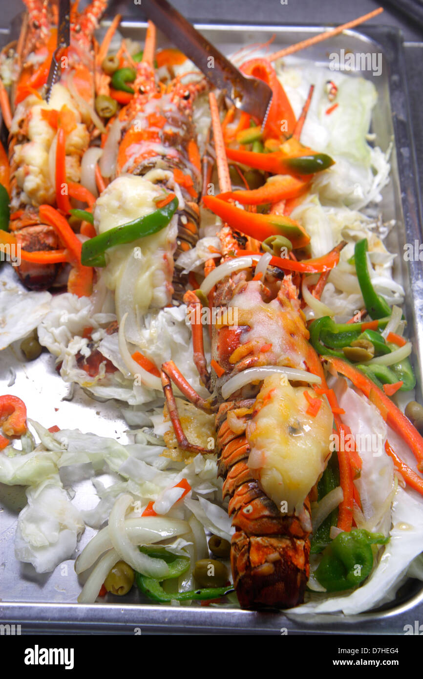 Miami Florida, Little Havana, Palacios de Jugos, Restaurant Restaurants Essen Essen Essen Essen Essen gehen Cafe Cafés Bistro, warm, Essen, kubanisch, Hummer, Produkte, Display Stockfoto