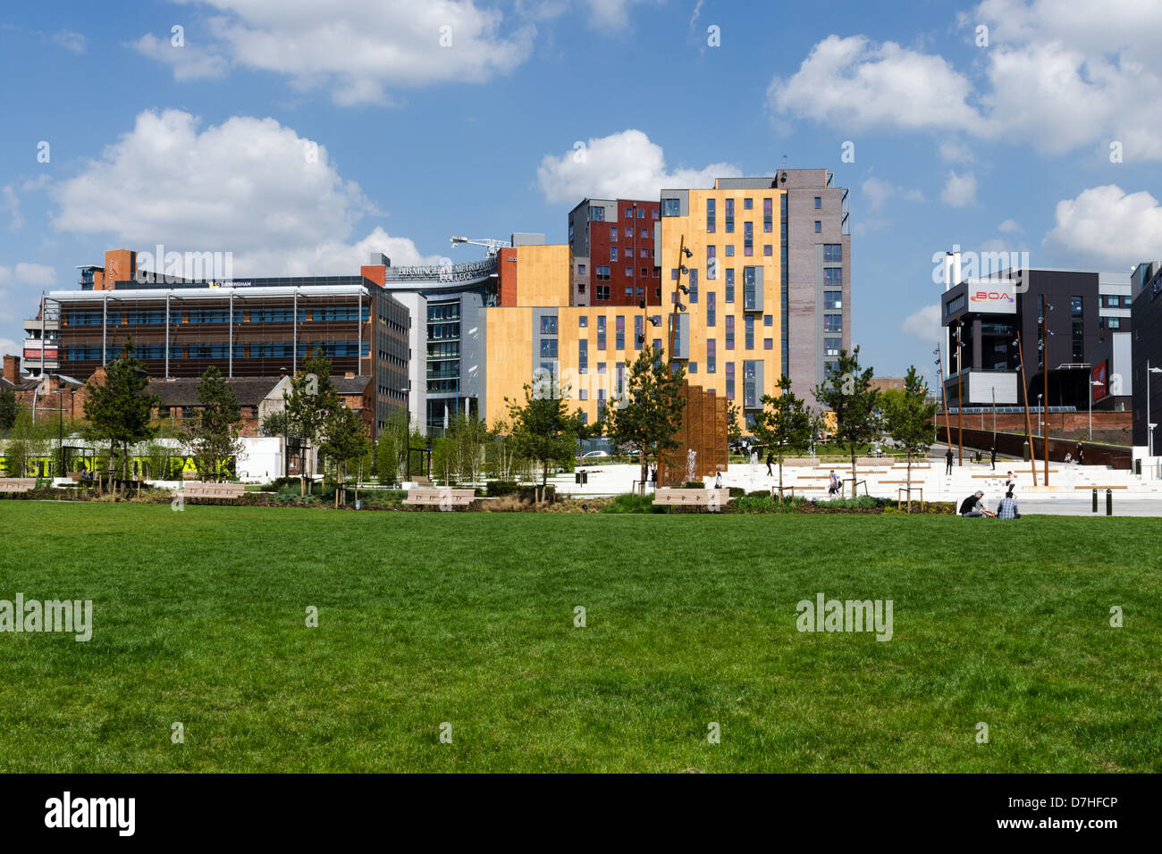 Die neu eröffnete Eastside City Park in der Nähe von Millennium Point in Birmingham Stockfoto