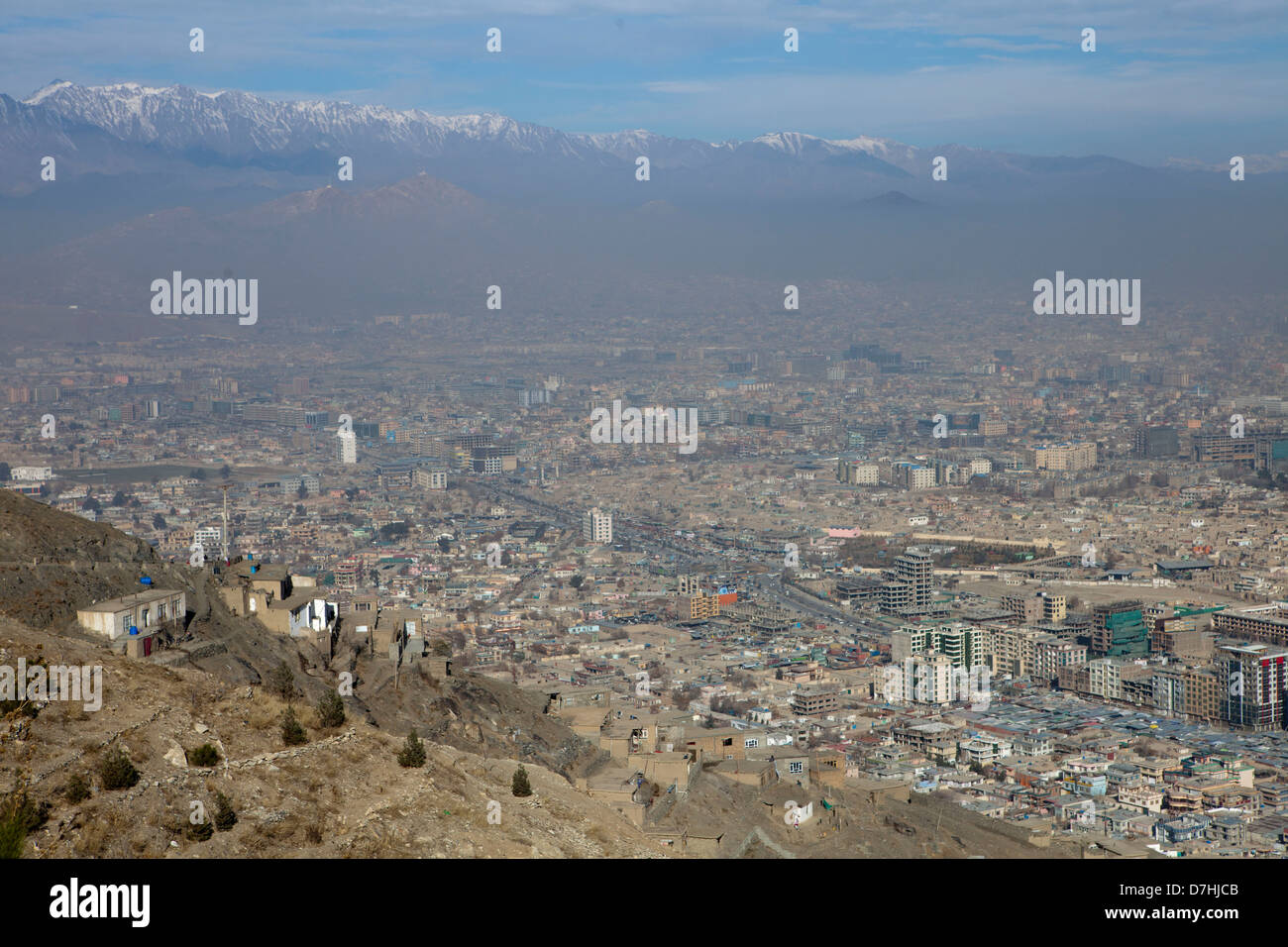 Ansicht über die Stadt von Kabul, Afghanistan. Stockfoto