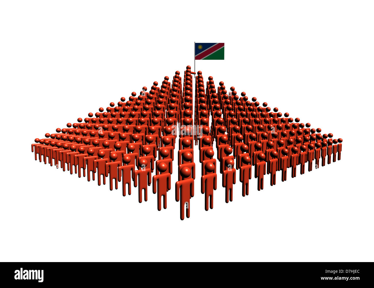 Pyramide des abstrakten Menschen mit Namibia Flagge illustration Stockfoto