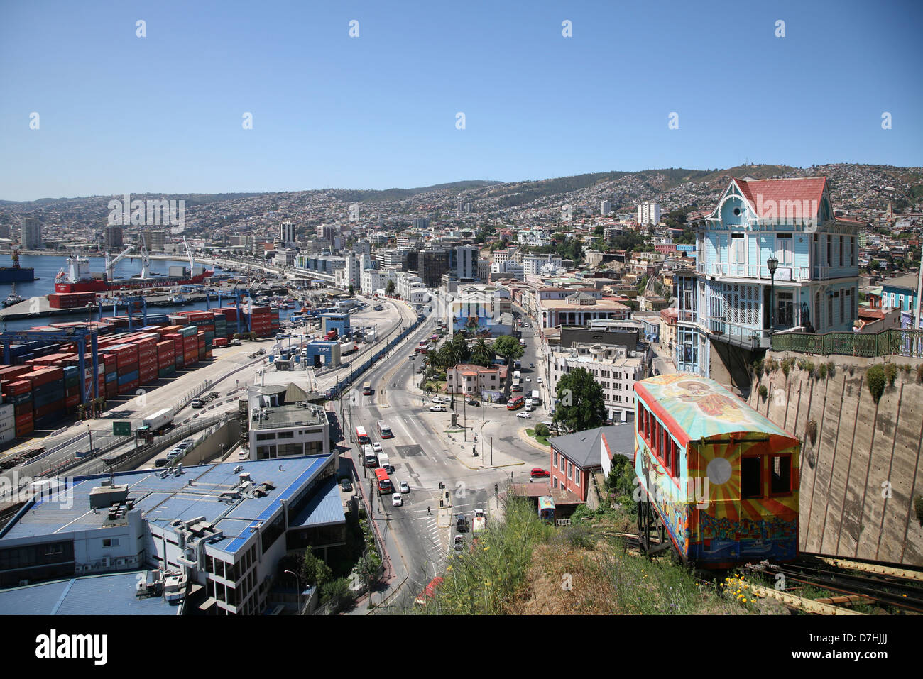 Chile-Valparaiso Cerro Artilleria Ascensor Stockfoto