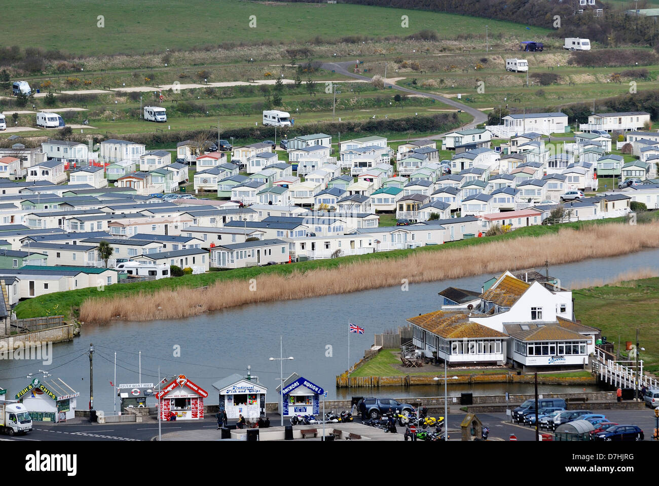 West Bay Caravan und camping-Platz-Dorset-England-Vereinigtes Königreich Stockfoto