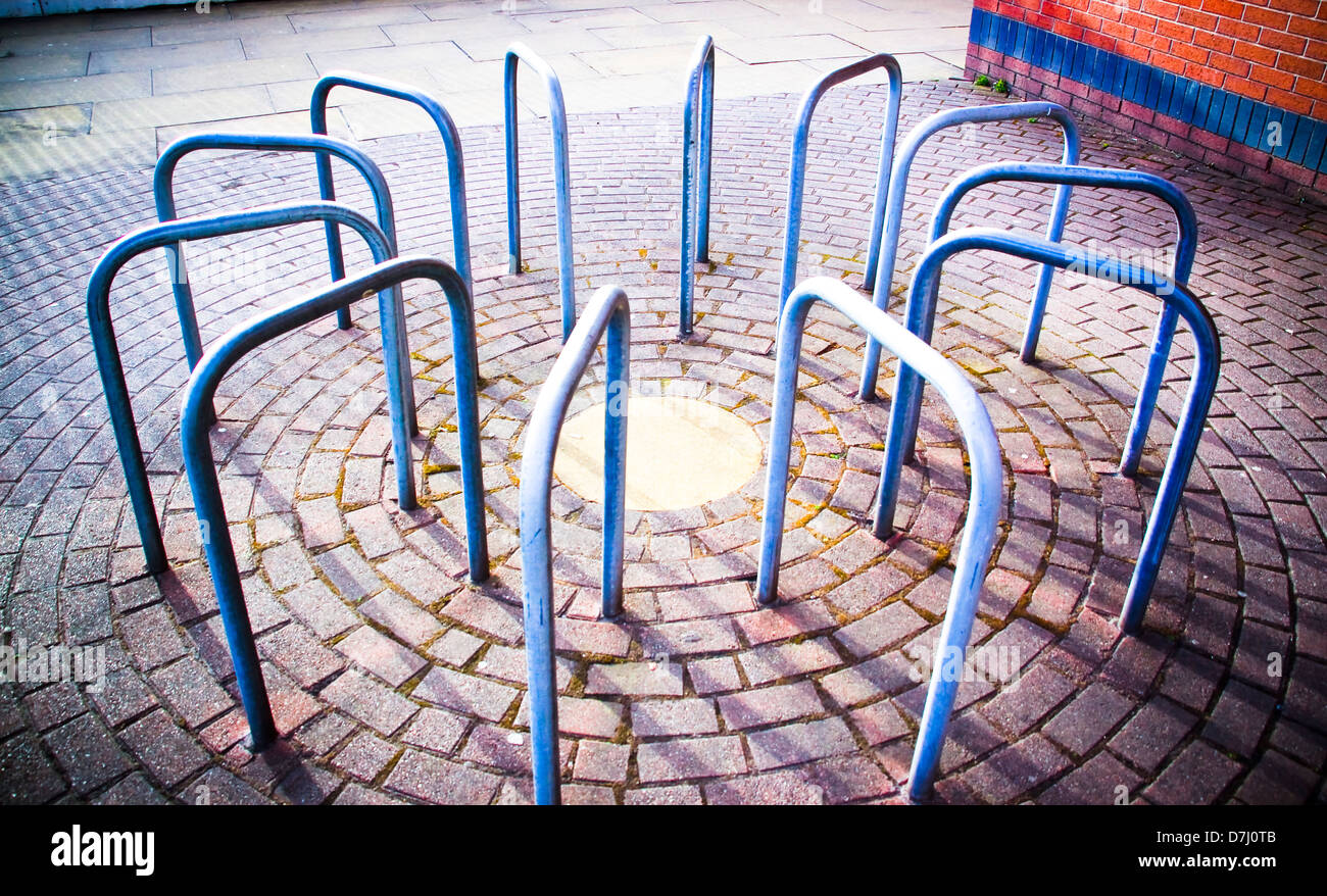 Kreisförmigen Zyklus Parkplatz stand Stockfoto