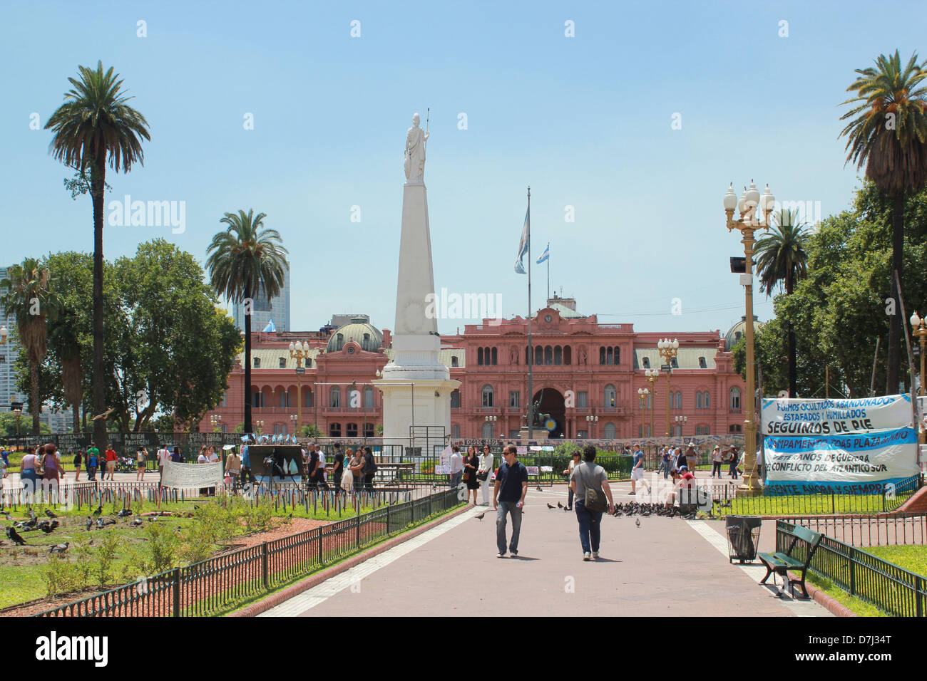 Buenos Aires Casa Rosada Plaza de Mayo Pirámide de Mayo Stockfoto