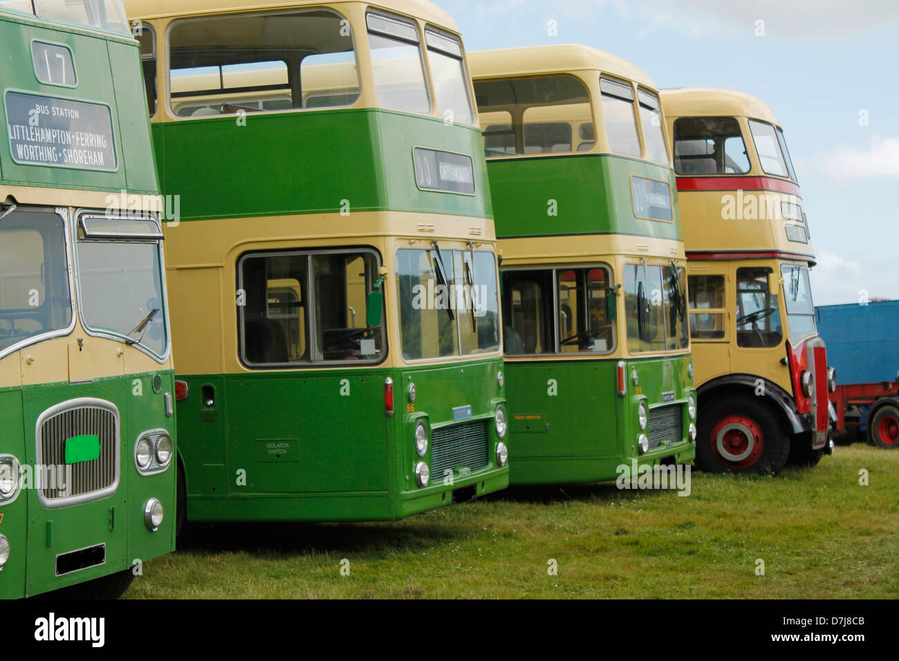 Alten Doppeldecker-Busse Stockfoto