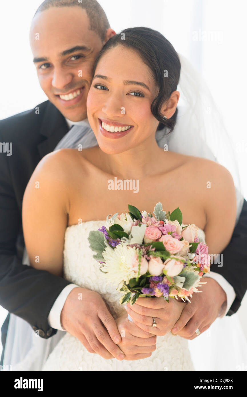 Porträt der glückliche Brautpaar Stockfoto