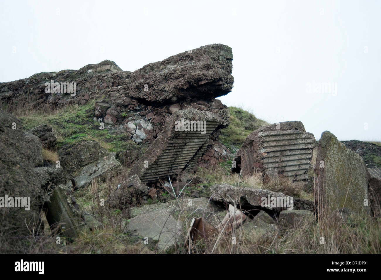 Mann gemacht Struktur verfallenden, Redcar Gare, Nordostküste, Beton. Stockfoto