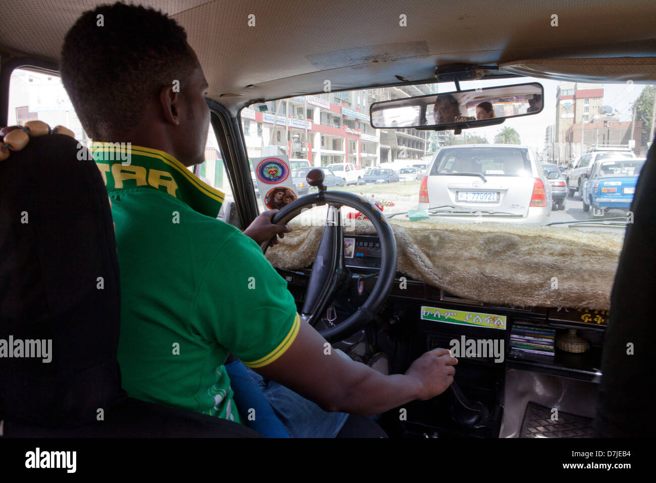 Taxifahrer in Äthiopien Stockfoto