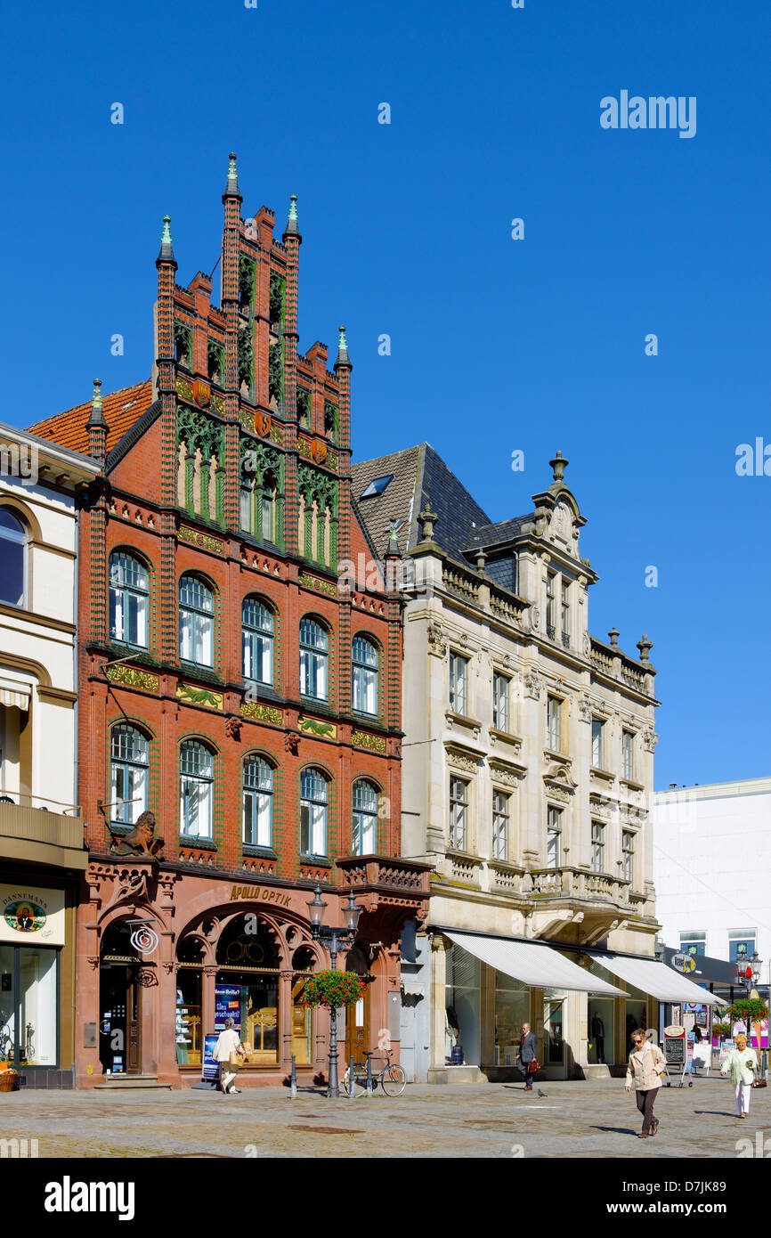 Historischer Markt in Minden auf der Weser, Nordrhein-Westfalen, Deutschland Stockfoto