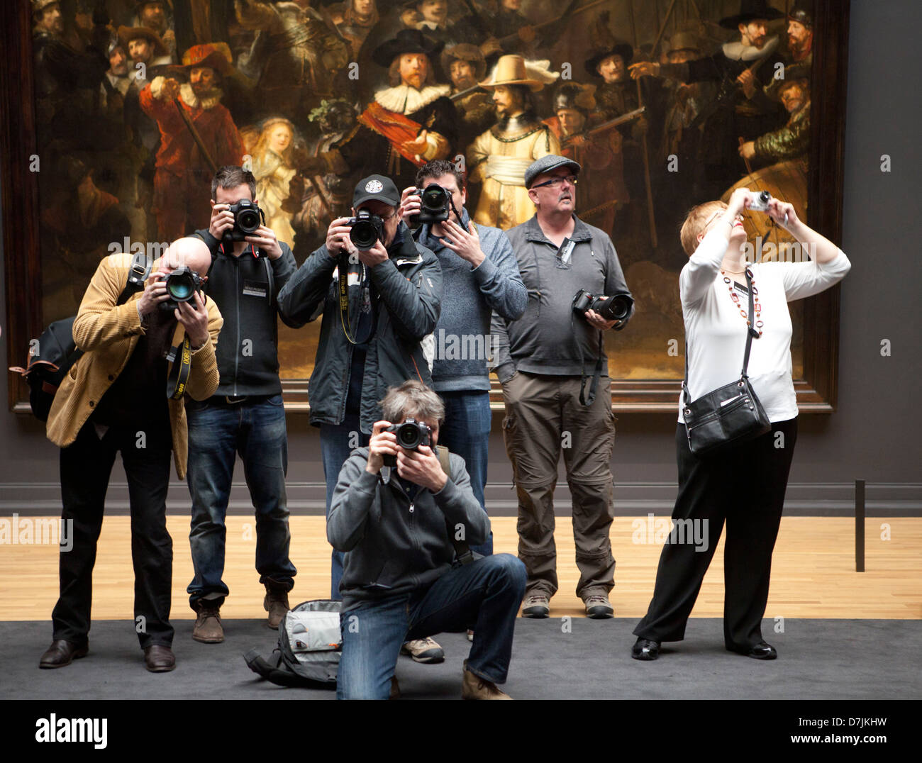 Niederländischen Medien bei der Eröffnung des Rijksmuseums, nachdem er für viele Jahre wegen Renovierung geschlossen Stockfoto