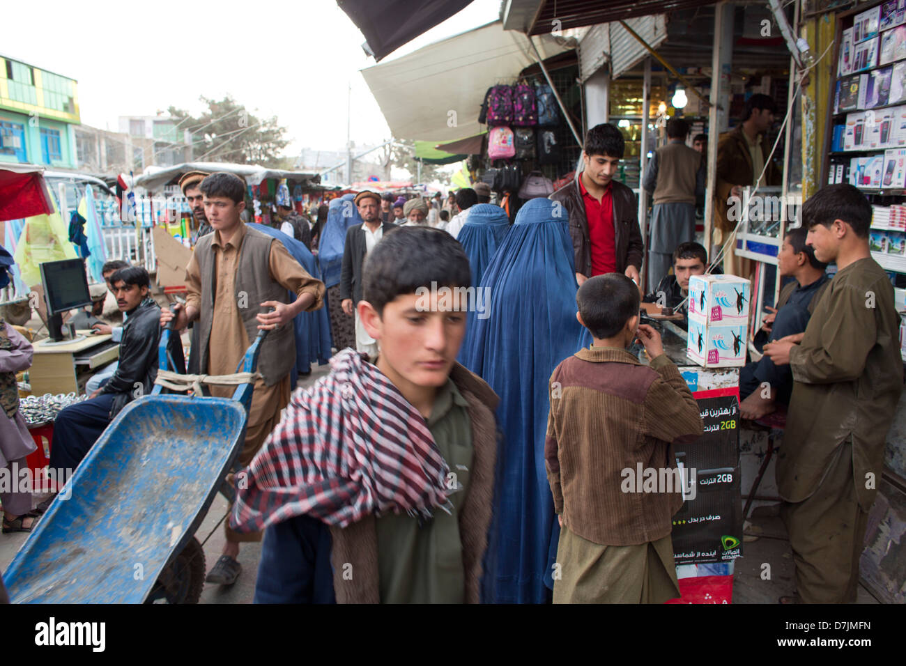 Markt in der Innenstadt von Kunduz, Afghanistan Stockfoto