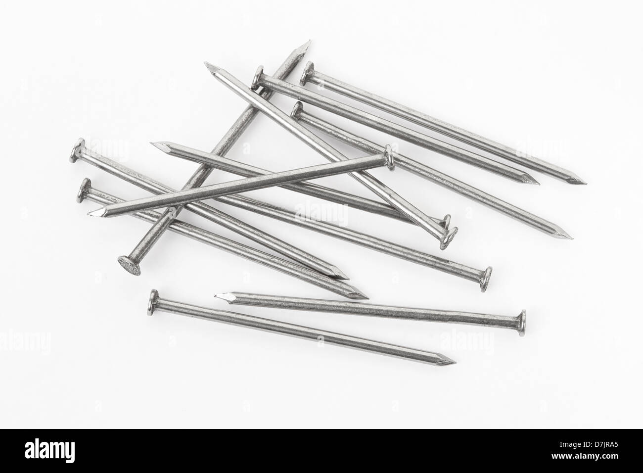 Metall Nägel Gruppe Stockfoto