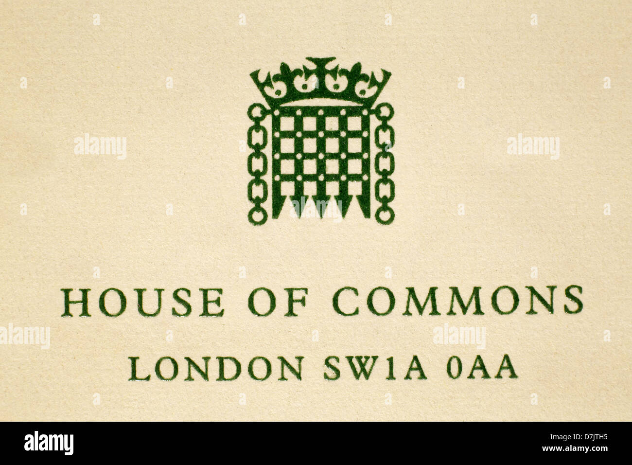 House of commons letterhead Fotos und Bildmaterial in hoher Auflösung