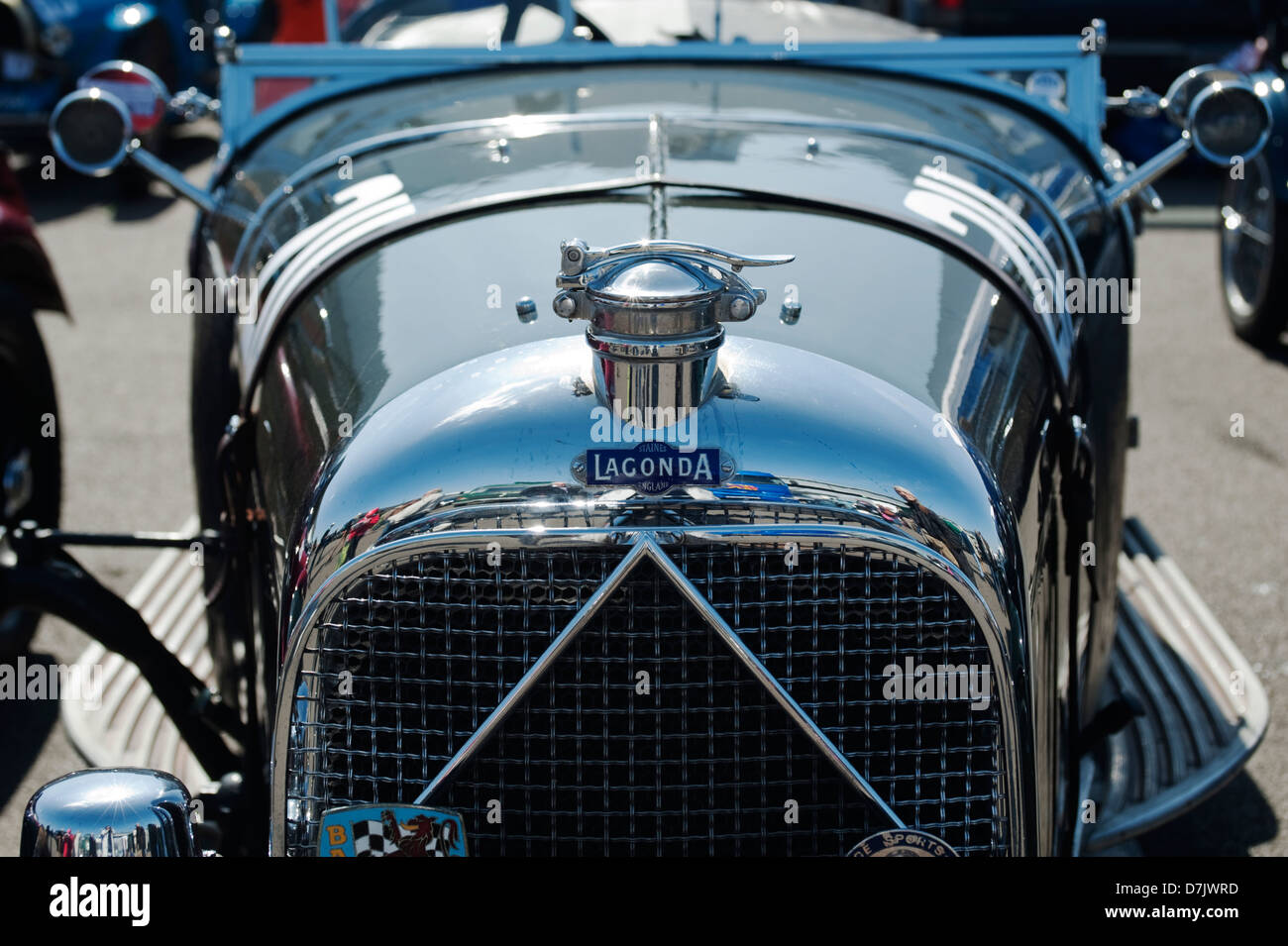 Ein vintage Lagonda auf vscc Spring Start Event in Silverstone, Northamptonshire, England, UK. Stockfoto