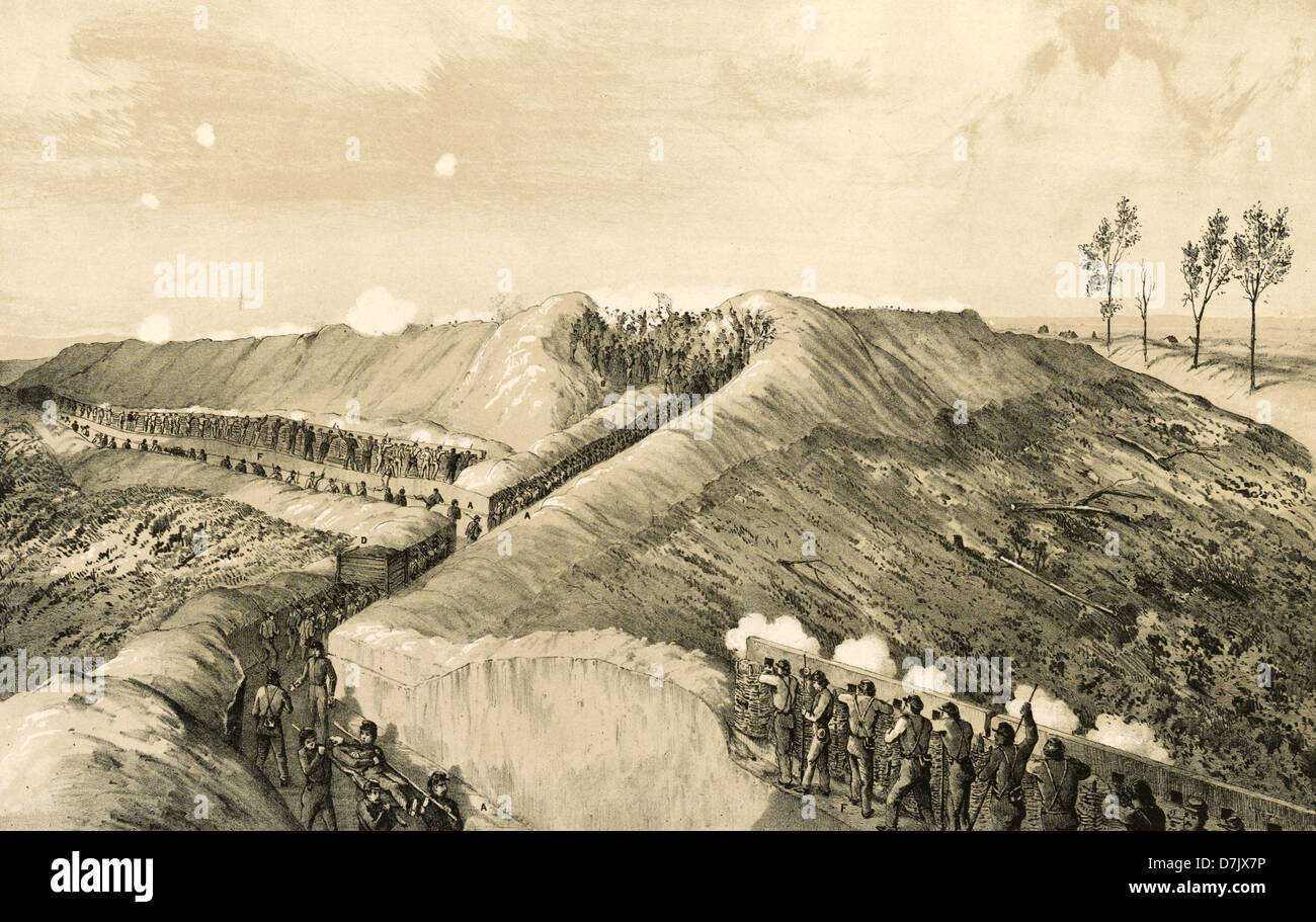 Die Belagerung von Vicksburg, die großen militärischen Abschlussaktion in Vicksburg Kampagne des amerikanischen Bürgerkrieges Stockfoto