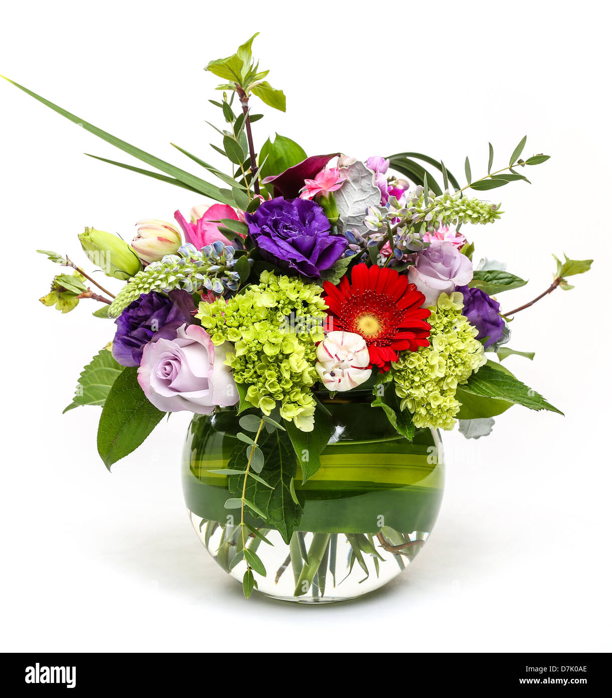 Einen schönen Frühling-Blumen-Arrangement in einer klaren vase Stockfoto