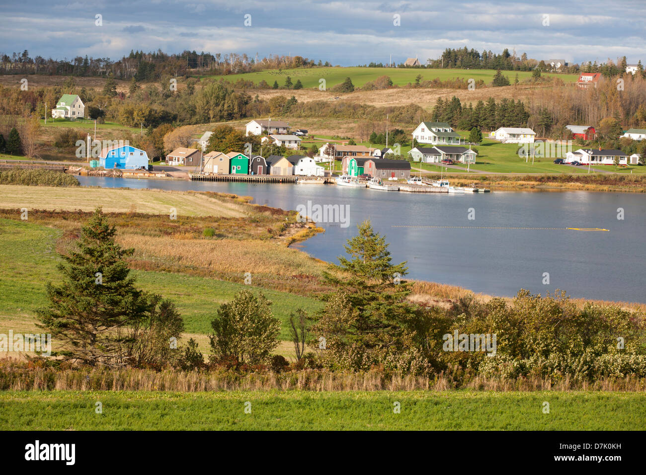 Ländliche Landschaft am French River, Prince Edward Island, Kanada Stockfoto