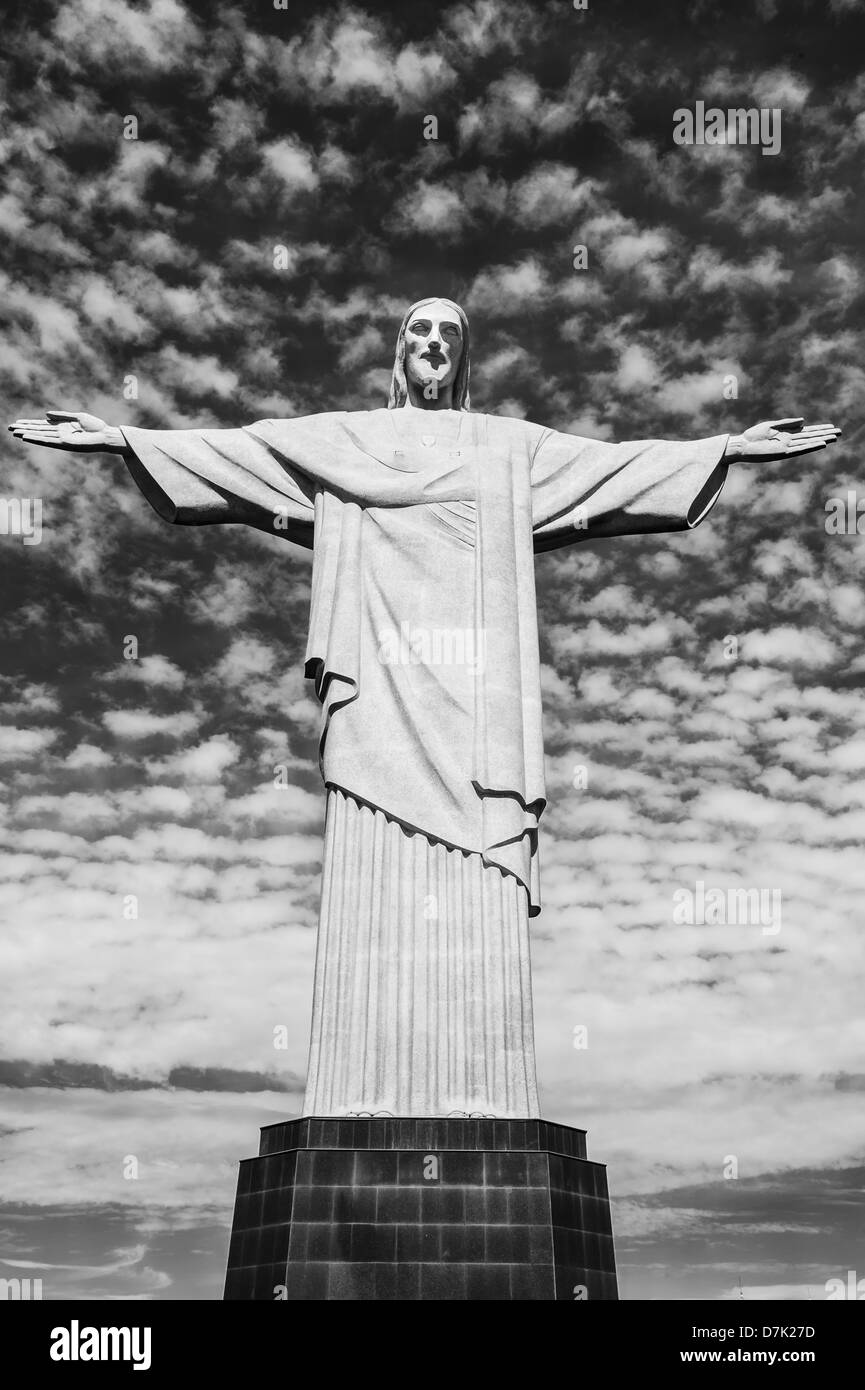Jesus Christus der Erlöser Statue, Corcovado-Berg, Rio De Janeiro, Brasilien Stockfoto