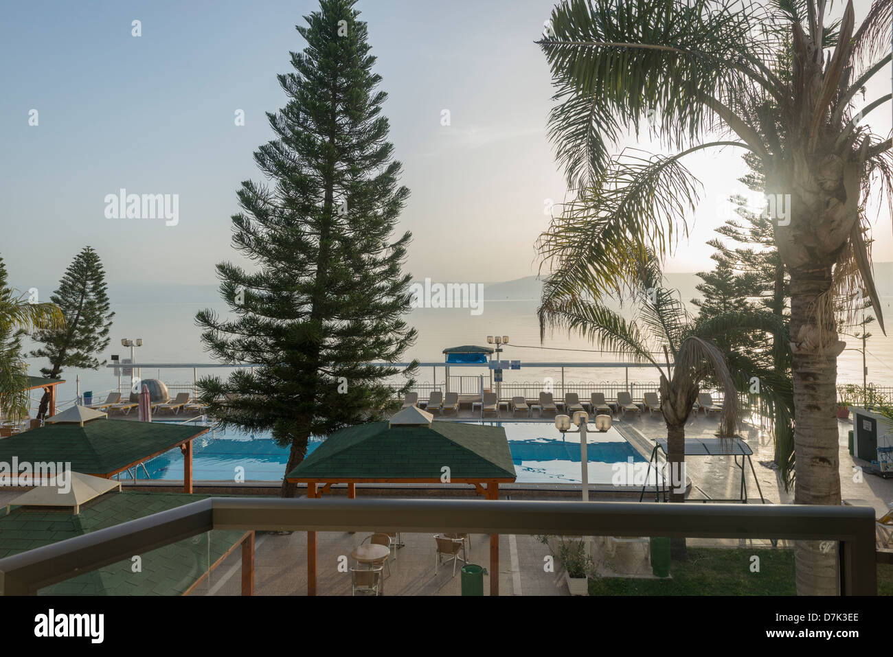 Ansicht von Ron Beach Hotel über den See Genezareth Stockfoto