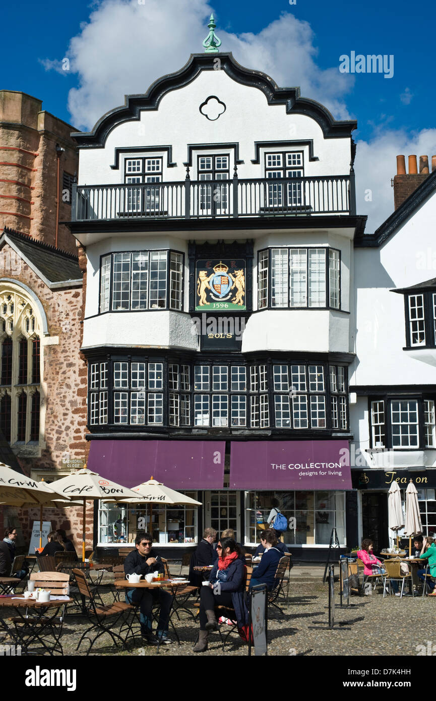 Ehemalige Mol Coffee House datiert 1596 am Cathedral Close in Exeter Devon England UK Stockfoto