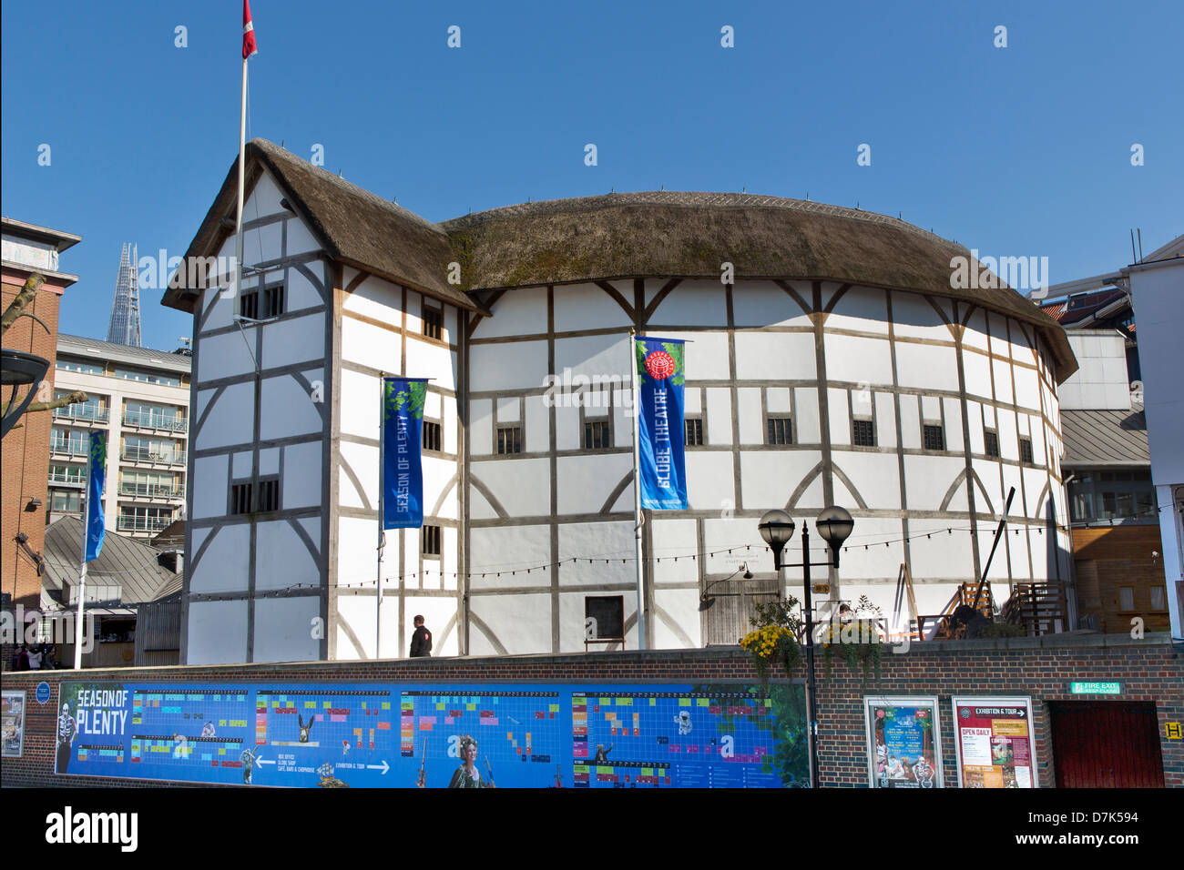 Shakespeares Globe Theatre, auf der Themse, Southwark, London. Stockfoto