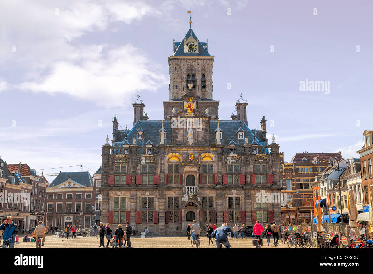 Rathaus, Delft, Zuid-Holland, Niederlande Stockfoto