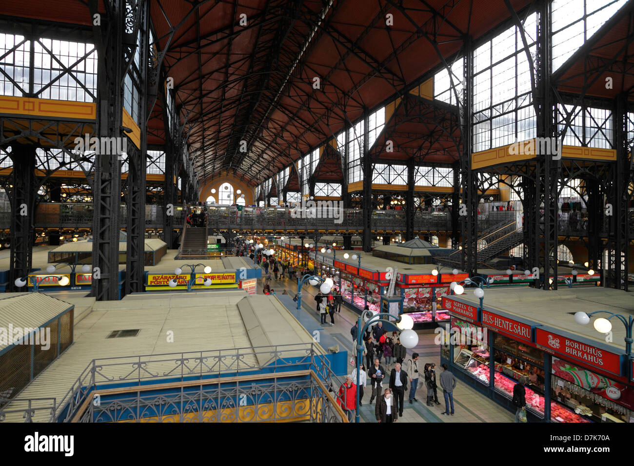 Große zentrale Markthalle Budapest Stockfoto