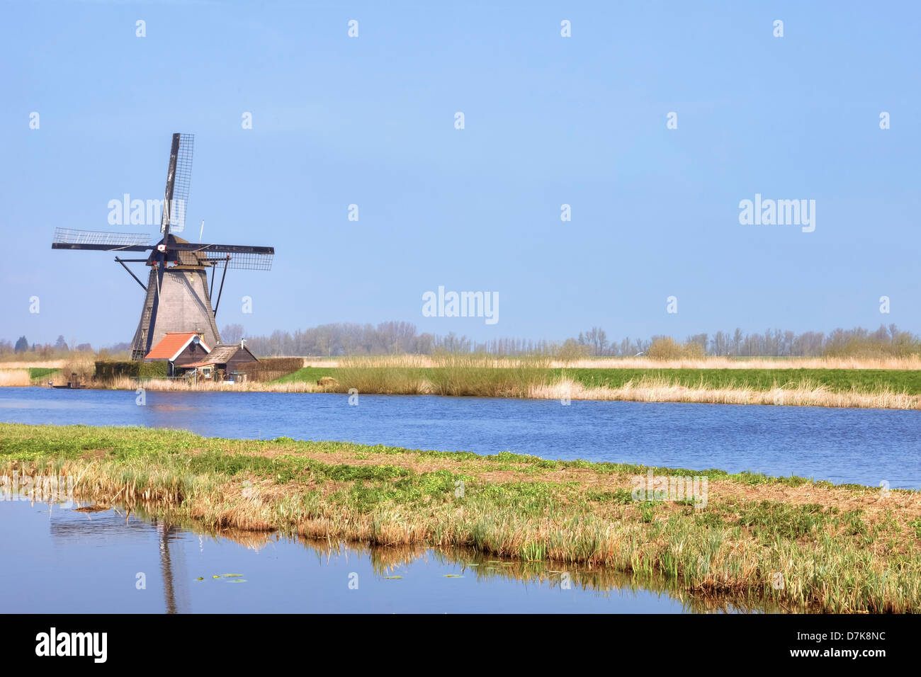 Kinderdijk, Moolenwaard, Südholland, Niederlande Stockfoto