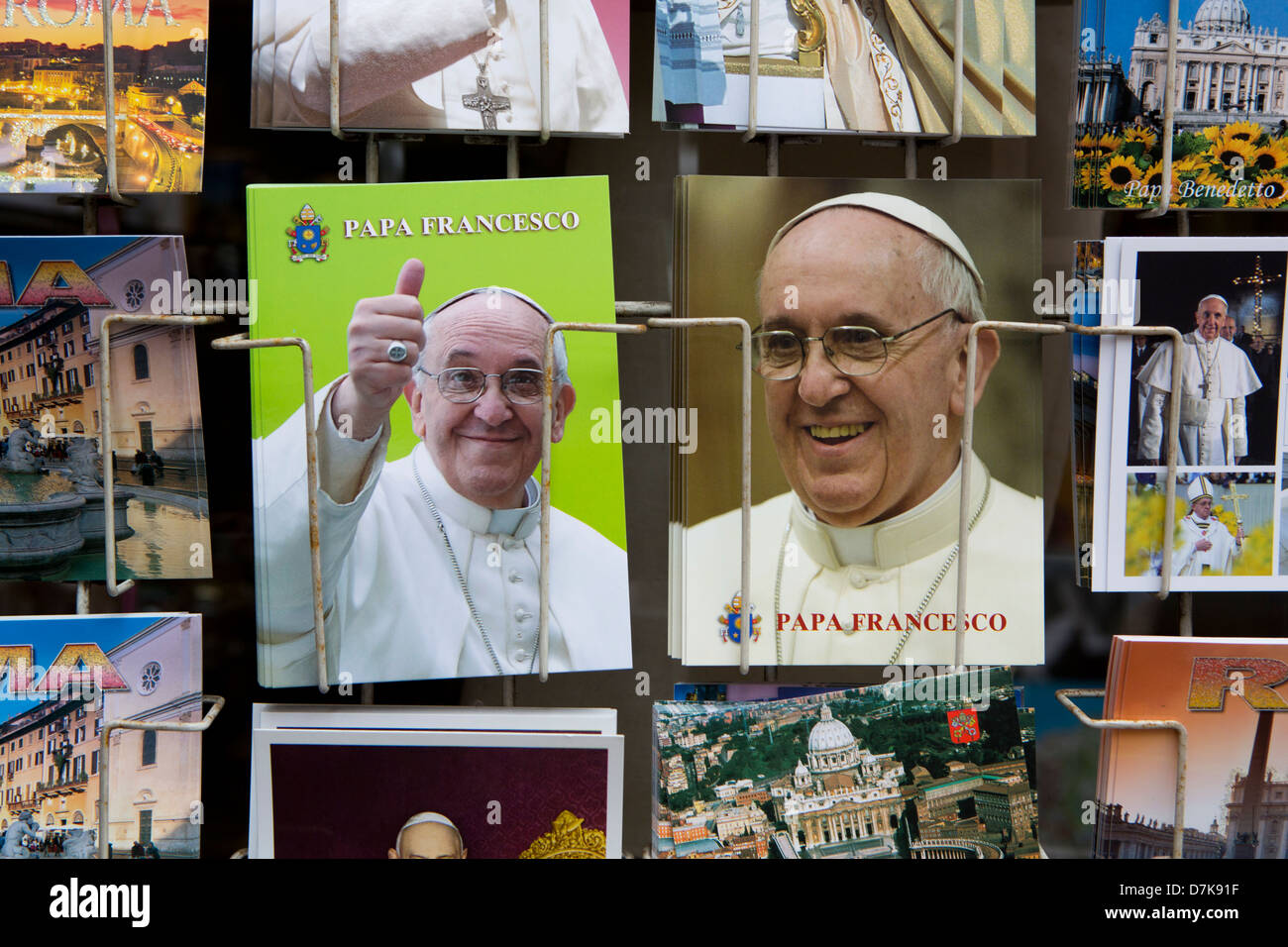 Postkarte auf der neue Papst Franciskus Stockfoto