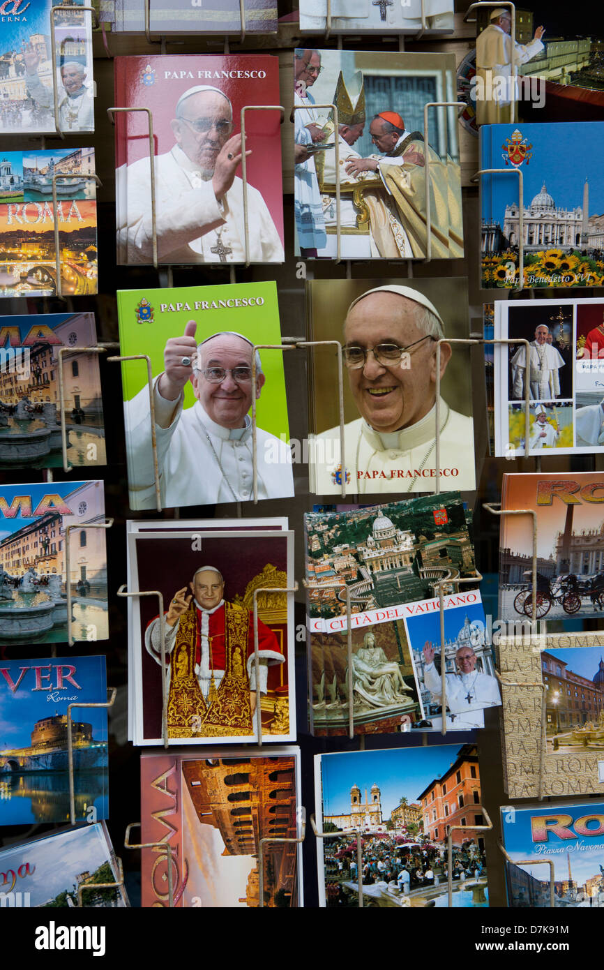 Postkarte auf der neue Papst Franciskus Stockfoto