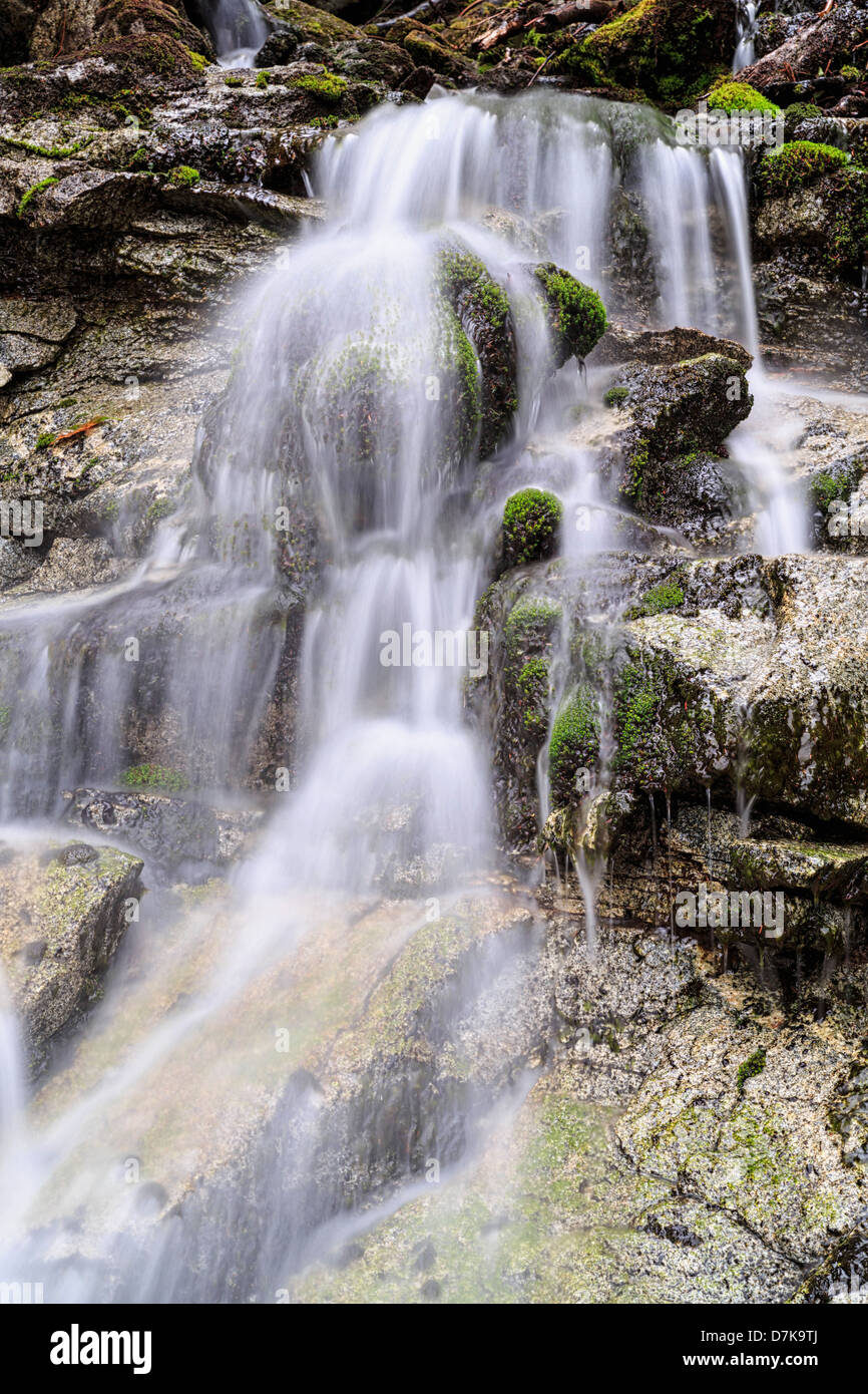 USA, Alaska, Blick auf den Wasserfall am Chilkoot Inlet Stockfoto