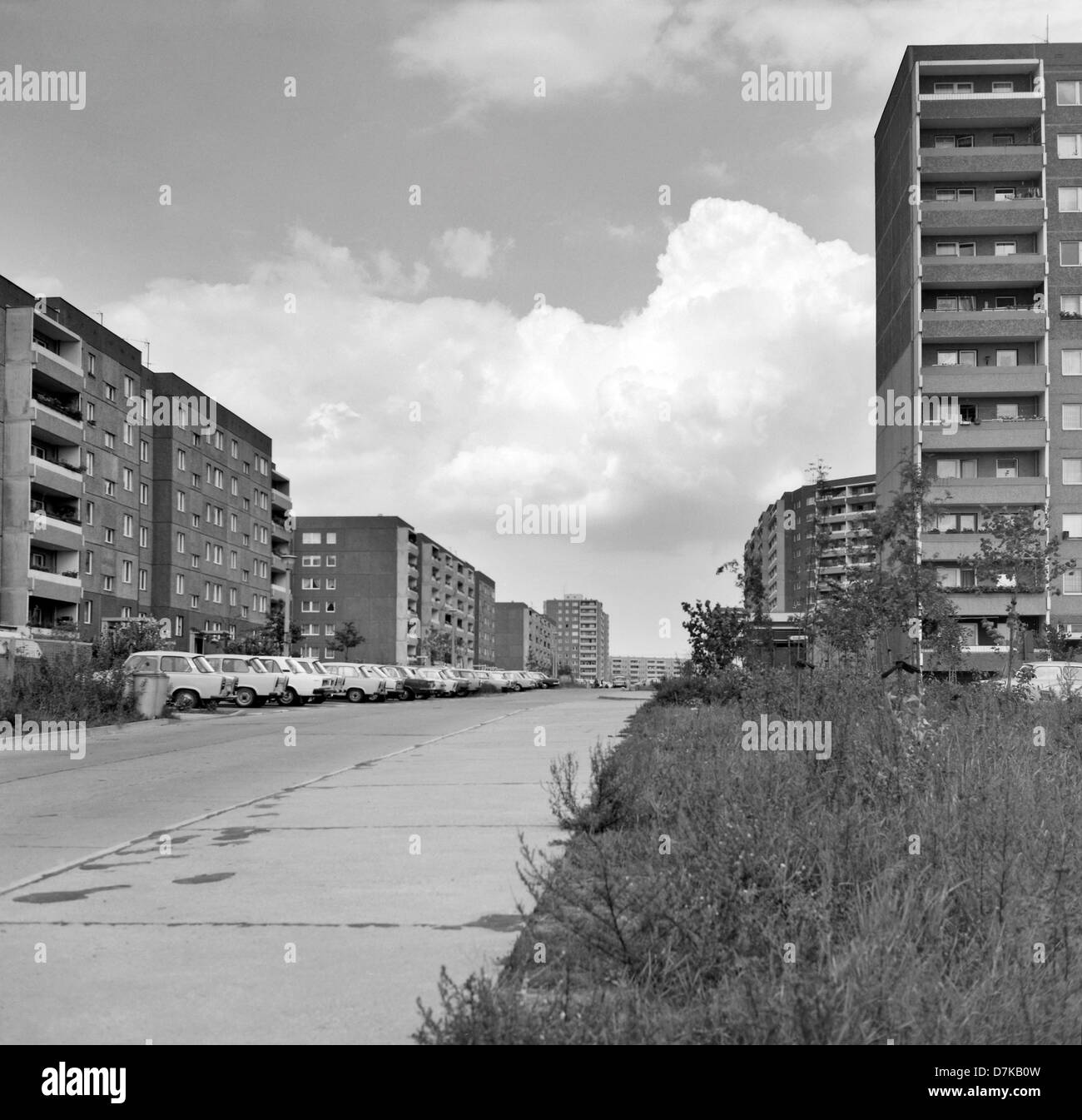 Berlin, DDR, vorgefertigten Gehäuse in der Otto-Winzer-Straße Stockfoto