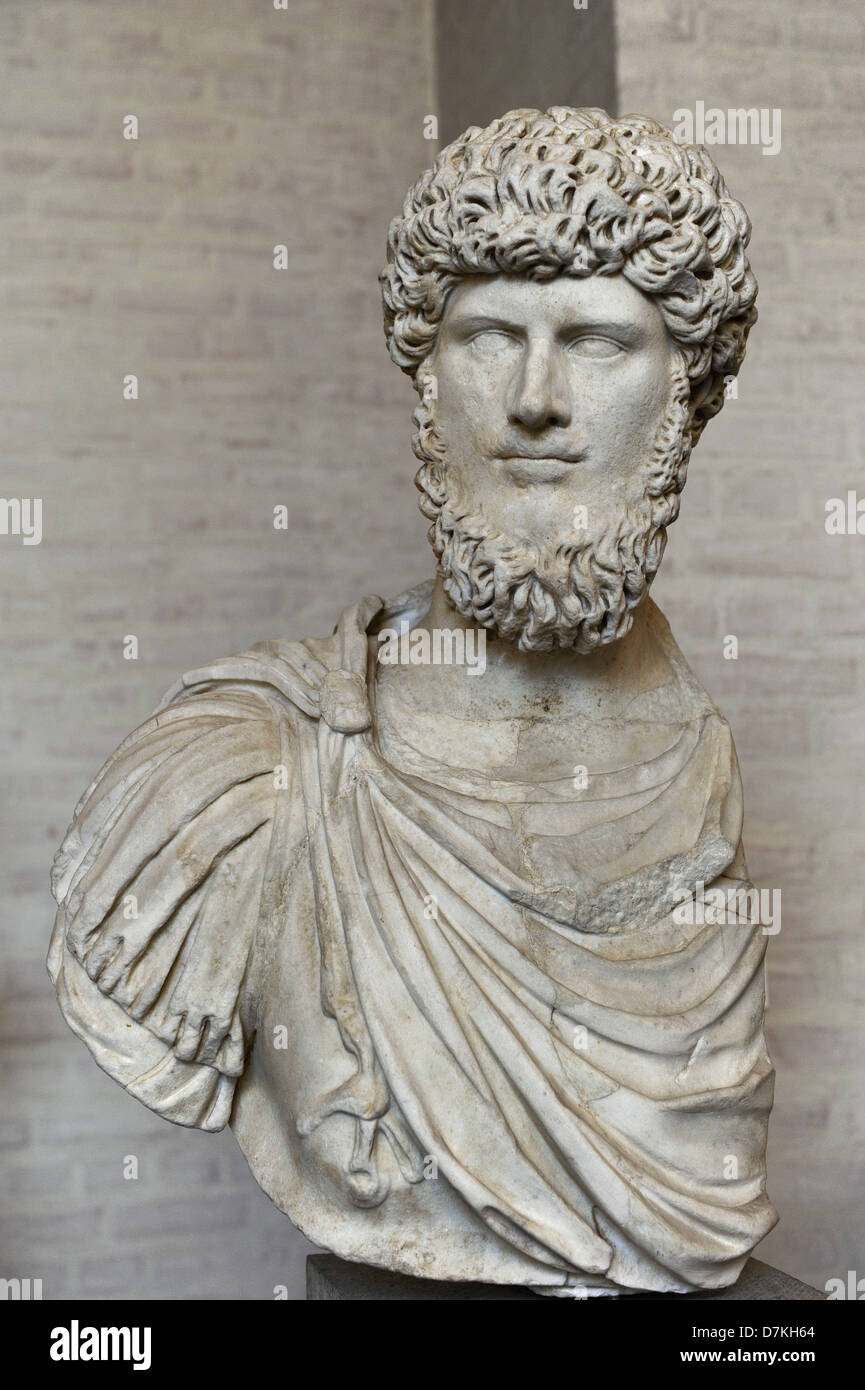 Lucius Verus (130-169). Römischen Co Kaiser Marcus Aurelius, von 161 bis zu seinem Tod. Dynastie Antonine. Stockfoto