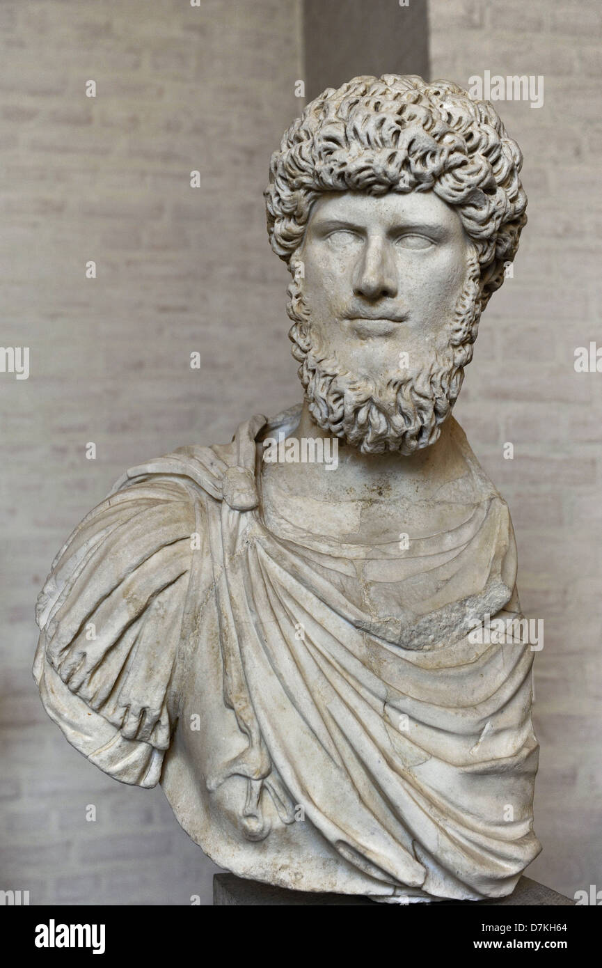 Lucius Verus (130-169). Römischen Co Kaiser Marcus Aurelius, von 161 bis zu seinem Tod. Dynastie Antonine. Stockfoto