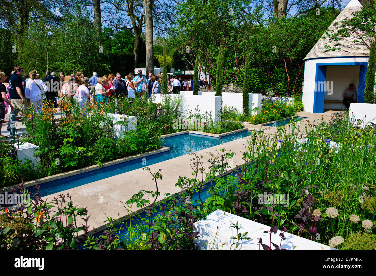 Die RBC (Royal Bank of Canada) Wassergarten Design Nigel Dunnett & die Landschaft Agentur, RHS Chelsea Blume Garten Show 2012 Stockfoto