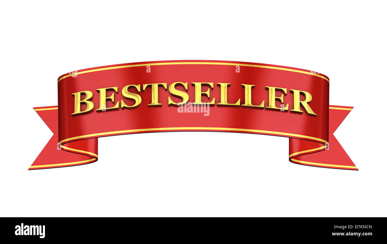 Rot und gold Werbe-Banner, Bestseller Stockfoto