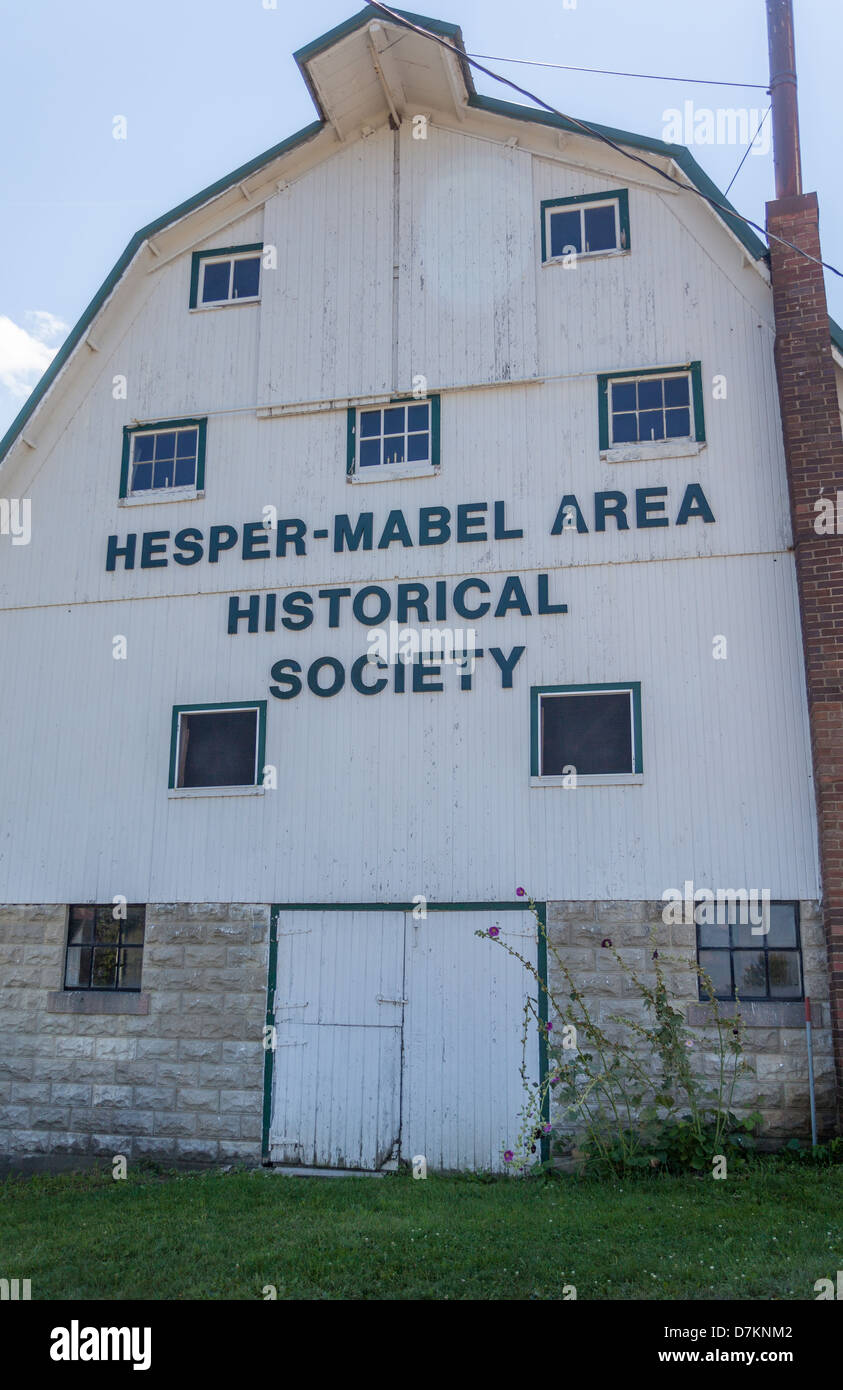 Hesper Mabel Bereich historische Gesellschaft Scheune, ein Treffpunkt für feste und Versammlungen in Mabel, Minnesota, USA Stockfoto