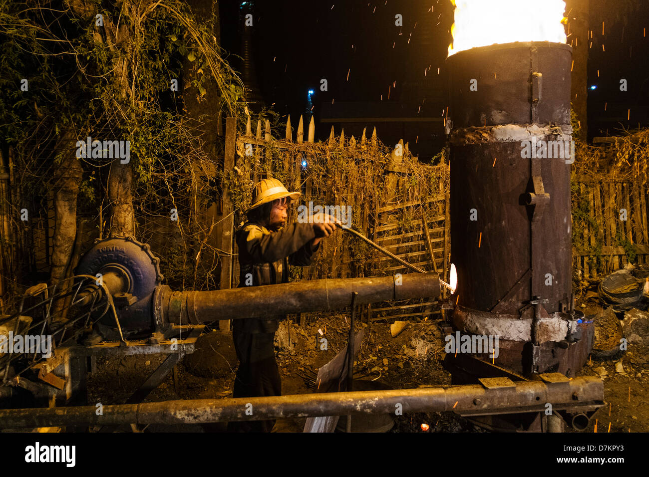 Metallguss, Nyaung Shwe, Myanmar Stockfoto