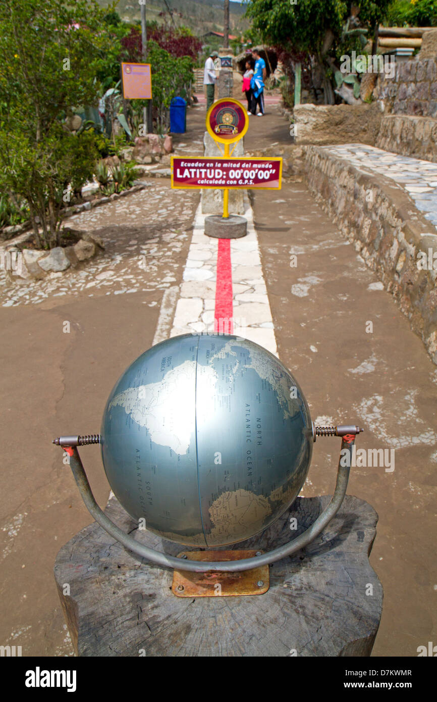 Die Linie des Äquators im Museo Solar Inti Nan in Quito Stockfoto