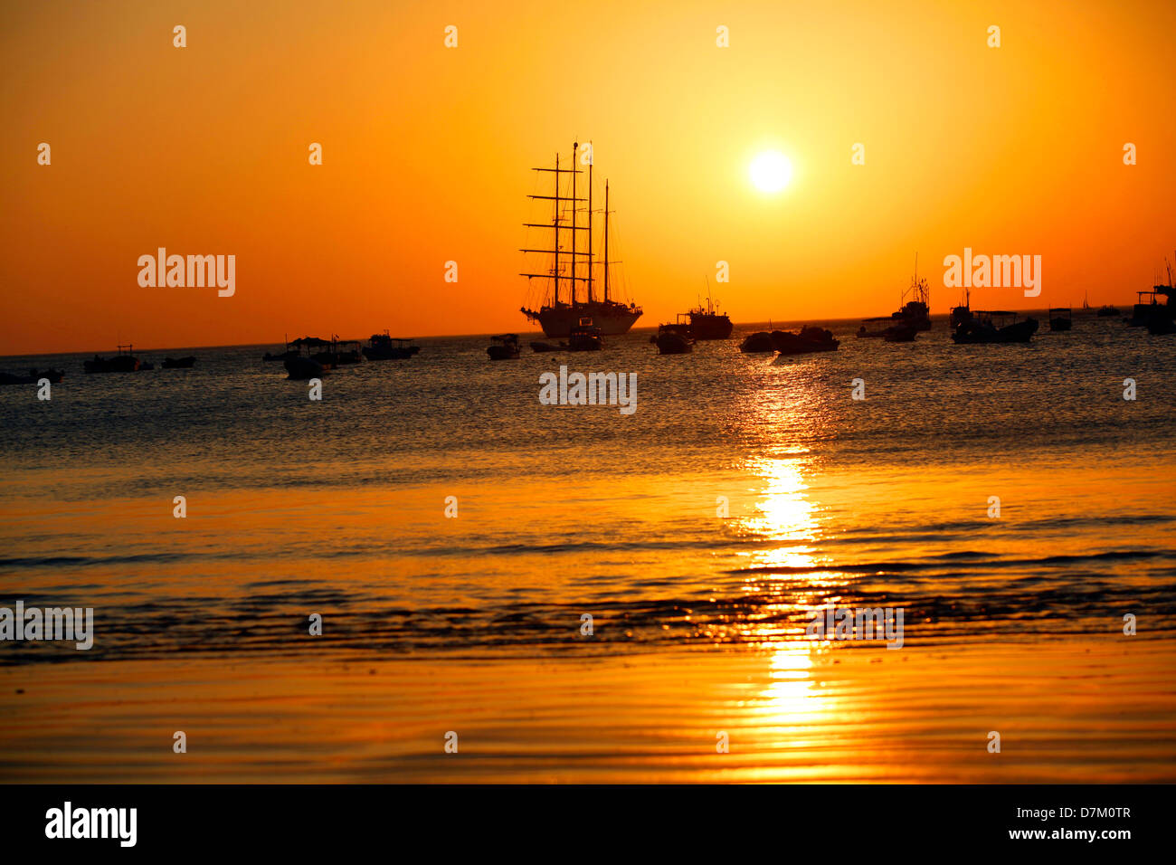 Sonnenuntergang, San Juan del Sur, Nicaragua, 12. März 2013. Stockfoto